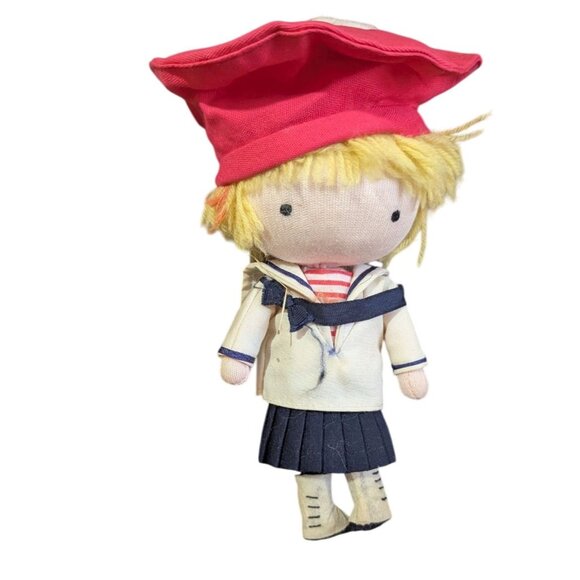 Joan Walsh Anglund Vintage 7-Inch Pocket Cloth Dolls Set Of 2 yellow outfit - Picture 4 of 9